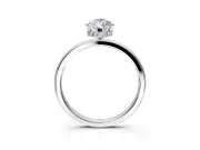Hidden Halo Engagement Ring Setting for Pear-Shaped Center with Plain Band and Tall Prong Head in White Gold