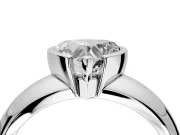 Tension Engagement Ring Setting for Heart-Shaped Center with Wide Flat Band and Tension Head in Sterling Silver