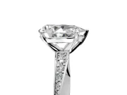 Side Accent Engagement Ring Setting for Pear-Shaped Center with Accent Shoulders and Prong Head in White Gold