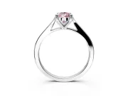 Solitaire Engagement Ring Setting for Fancy Pink Pear-Shaped Center with Tapered Shoulders and Prong Head in Sterling Silver