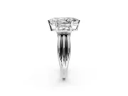 Solitaire Engagement Ring Setting for Marquise Center with Grooved Bar Accent Band and Prong Head in Sterling Silver