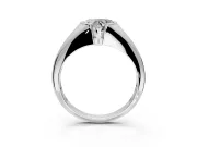 Tension Engagement Ring Setting for Heart-Shaped Center with Wide Tapered Band and Tension Head in White Gold