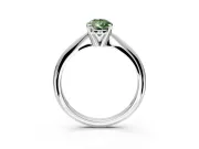 Solitaire Engagement Ring Setting for Fancy Green Pear-Shaped Center with Knife Ridge Band and Claw Prong Head in Sterling Silver