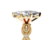Solitaire Engagement Ring Setting for Marquise Center with Marquise Panel Band and Prong Head in Yellow Gold