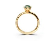 Solitaire Engagement Ring Setting for Fancy Green Marquise Center with Scrollwork Band and Prong Head in Yellow Gold
