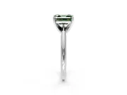 Solitaire Engagement Ring Setting for Fancy Green Asscher Cut Center with Knife Ridge Band and Claw Prong Head in Platinum