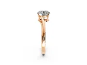 Solitaire Engagement Ring Setting for Round Cut Center with Plain Bypass Twist Band and Prong Head in Rose Gold