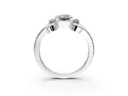 Solitaire Engagement Ring Setting for Radiant Cut Center with Twisted Band and Scroll Prong Head in Platinum