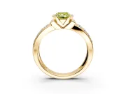 Bezel Engagement Ring Setting for Fancy Yellow Radiant Cut Center with Wide Channel-Set Band and Bezel Head in Yellow Gold