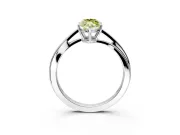 Solitaire Engagement Ring Setting for Fancy Yellow Marquise Center with Plain Bypass Twist Band and Prong Head in Platinum