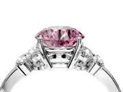 Solitaire Engagement Ring Setting for Fancy Pink Round Cut Center with Marquise Flower Shoulders and Prong Head in Platinum