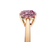Solitaire Engagement Ring Setting for Fancy Pink Cushion Cut Center with Open Cathedral Shoulders and Prong Head in Rose Gold