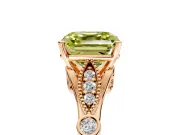 Solitaire Engagement Ring Setting for Fancy Yellow Asscher Cut Center with Marquise and Bezel Accents and Prong Head in Rose Gold