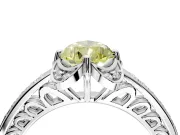 Floral Engagement Ring Setting for Fancy Yellow Pear-Shaped Center with Four Accent Clusters and Prong Head in White Gold