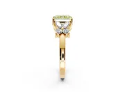 Floral Engagement Ring Setting for Fancy Yellow Radiant Cut Center with Marquise Cluster Shoulders and Prong Head in Yellow Gold