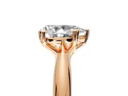 Solitaire Engagement Ring Setting for Pear-Shaped Center with Reverse Tapered Band and Prong Head in Rose Gold