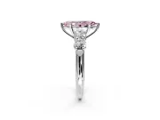 5 Stone Engagement Ring Setting for Fancy Pink Marquise Center with Graduated Accents and Prong Head in Platinum
