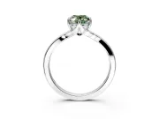 Solitaire Engagement Ring Setting for Fancy Green Oval Center with Plain Split Shank and Prong Head in Platinum