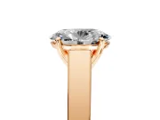 Solitaire Engagement Ring Setting for Oval Center with Tapered Split Shoulders and Prong Head in Rose Gold