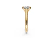 Solitaire Engagement Ring Setting for Cushion Cut Center with Cathedral Band and Prong Head in Yellow Gold