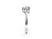 Solitaire Engagement Ring Setting for Heart-Shaped Center with Plain Bypass Twist Band and Prong Head in Sterling Silver