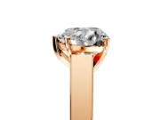 Solitaire Engagement Ring Setting for Heart-Shaped Center with Tapered Split Shoulders and Prong Head in Rose Gold