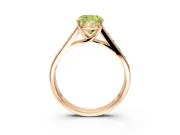 Solitaire Engagement Ring Setting for Fancy Yellow Cushion Cut Center with Round Cut Channel Band and Prong Head in Rose Gold