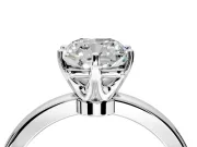 Solitaire Engagement Ring Setting for Cushion Cut Center with Plain Band and Tulip Prong Head in Sterling Silver