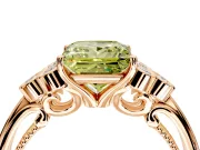 Cluster Engagement Ring Setting for Fancy Yellow Princess Cut Center with Bezel Accent Clusters and Prong Head in Rose Gold