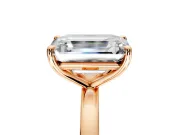 Fancy Blue Emerald Cut and Emerald Cut Lab-Grown Diamond Toi et Moi Engagement Ring with Prong-Set Stones in Rose Gold