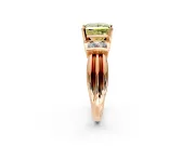 Solitaire Engagement Ring Setting for Fancy Yellow Princess Cut Center with Grooved Bar Accent Band and Prong Head in Rose Gold