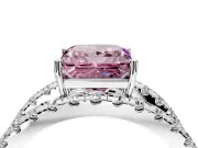 Solitaire Engagement Ring Setting for Fancy Pink Princess Cut Center with Wide-Open Split Shank and Prong Head in Platinum