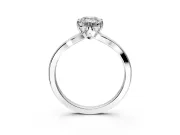 Solitaire Engagement Ring Setting for Emerald Cut Center with Plain Split Shank and Prong Head in Platinum