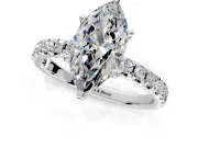 Solitaire Engagement Ring Setting for Marquise Center with Large Accents and Prong Head in Platinum