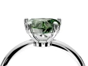 Minimalist Solitaire Engagement Ring Setting for Fancy Green Heart-Shaped Center with Thin Band and Prong Head in Platinum