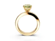Solitaire Engagement Ring Setting for Fancy Yellow Princess Cut Center with Channel-Set Accents and Prong Head in Yellow Gold