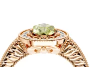 Milgrain Halo Engagement Ring Setting for Fancy Yellow Pear-Shaped Center with Pave Band and Prong Head in Rose Gold