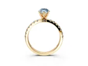 Open Basket Engagement Ring Setting for Fancy Blue Marquise Center with Pave Band and Prong Head in Yellow Gold