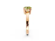 Solitaire Engagement Ring Setting for Fancy Yellow Round Cut Center with Plain Band and Flat Tab Prong Head in Rose Gold