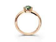 Tension Engagement Ring Setting for Fancy Green Pear-Shaped Center with Wide Flat Band and Tension Head in Rose Gold