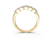 Princess Cut Lab-Grown Diamond 5 Stone Channel Wedding Band with Bar Prongs in Yellow Gold