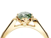 Solitaire Engagement Ring Setting for Fancy Green Marquise Center with Channel Accents and Prong Head in Yellow Gold