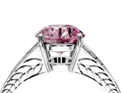 Split Shank Engagement Ring Setting for Fancy Pink Round Cut Center with Pave Split Shank and Prong Head in Platinum