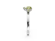 Solitaire Engagement Ring Setting for Fancy Yellow Heart-Shaped Center with Thin Rounded Plain Band and Prong Head in Sterling Silver