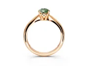 Solitaire Engagement Ring Setting for Fancy Green Pear-Shaped Center with Knife Ridge Band and Claw Prong Head in Rose Gold