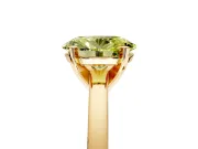 Solitaire Engagement Ring Setting for Fancy Yellow Oval Center with Basket Rail and Prong Head in Yellow Gold