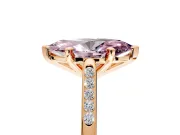 Solitaire Engagement Ring Setting for Fancy Pink Marquise Center with Channel Accents and Prong Head in Rose Gold