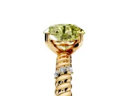 Rope Engagement Ring Setting for Fancy Yellow Round Cut Center with Accent Shoulders and Prong Head in Yellow Gold