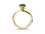 Solitaire Engagement Ring Setting for Fancy Green Radiant Cut Center with Wide Knife Ridge Band and Prong Head in Yellow Gold