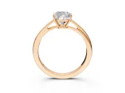 Solitaire Engagement Ring Setting for Cushion Cut Center with Plain Bypass Twist Band and Prong Head in Rose Gold